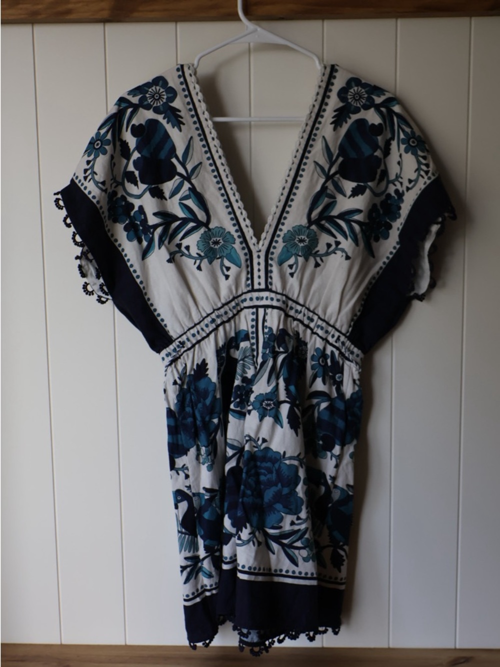 Farm Rio Tropical Tiles Linen Blend Floral Mini Dress Women’s M - Picture 11 of 11